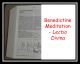 Benedictine Meditation - Lectio - DS190e