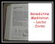Benedictine Meditation - Lectio - DS190